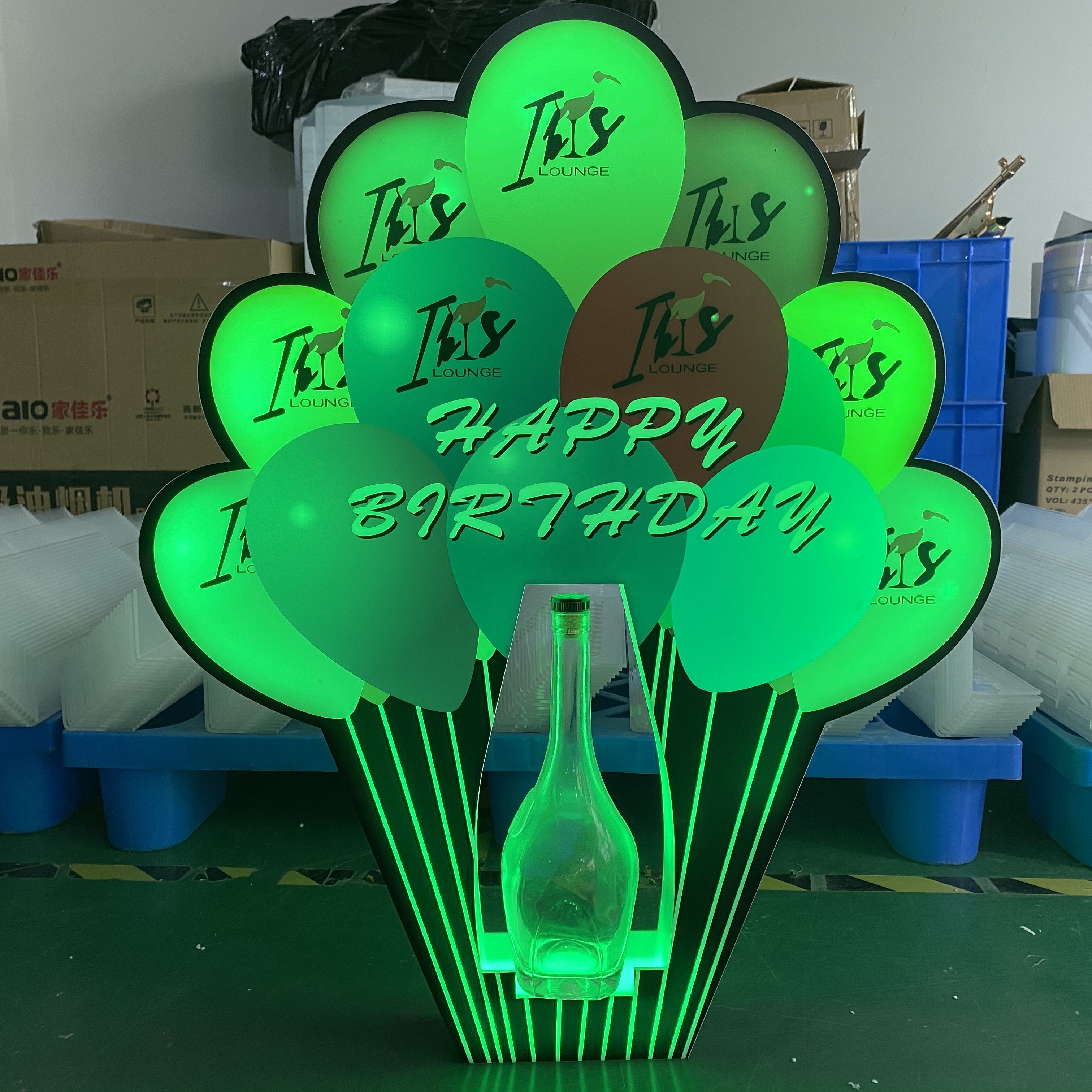 Free Custom Logo LED Balloon VIP Bottle Stand for Night Club Birthday Party good atmosphere