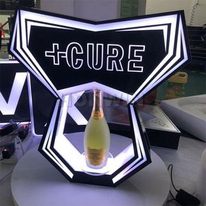 Customized Logo Multiple Color Bottles Glorifier LED VIP Nexus Champagne Bottle Presenter for Events Party Lounge Bar Night Club