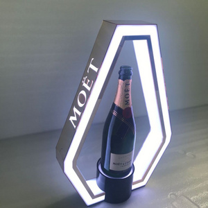 Customized Logo Rechargeable New Style Finish M o e t wine Bottle Presenter Carrier Glorifier Display