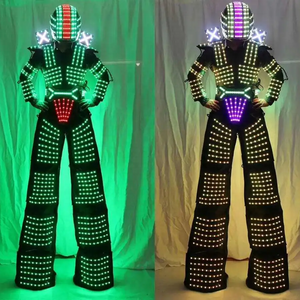 Full Color Smart Pixels LED Robot Suit Costume Clothes Stilts Walker Costume LED Lights Luminous Jacket Stage Dance Performance