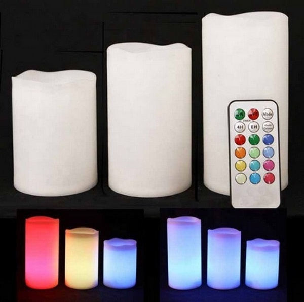 LED flameless wax paraffin candle light wholesale Illumination wedding decoration candle tealight with color change by remote