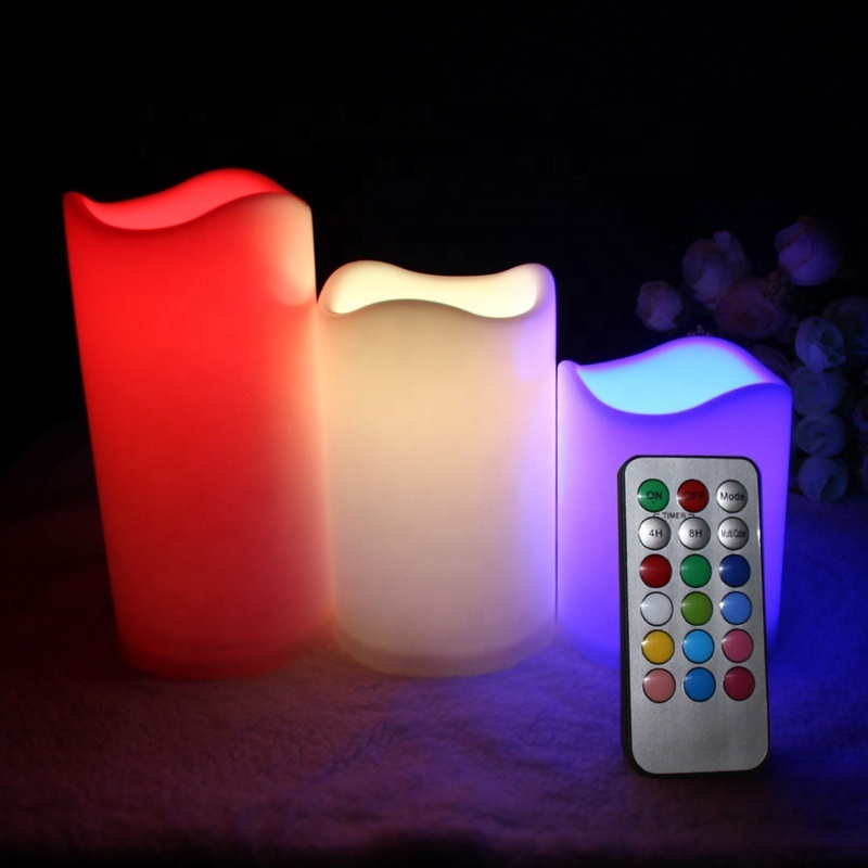 LED flameless wax paraffin candle light wholesale Illumination wedding decoration candle tealight with color change by remote