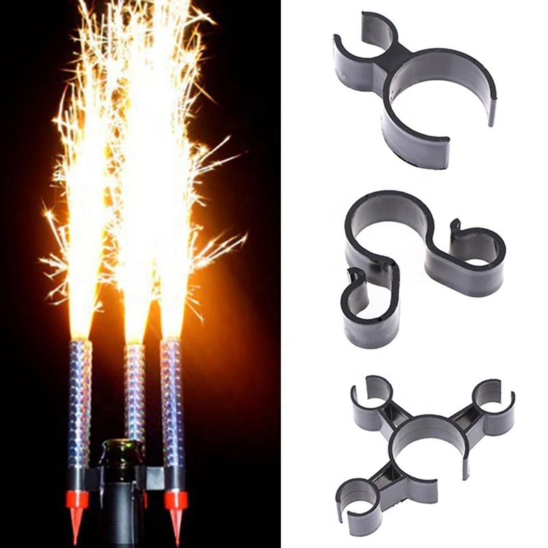 Cham-pagne Bottle Single/Double/Three Prong Holder Safety Clips Cake Candle Clip For Sparkler Firework Night Club Party Wedding