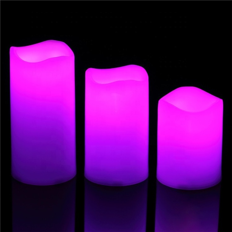 LED flameless wax paraffin candle light wholesale Illumination wedding decoration candle tealight with color change by remote