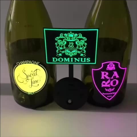 High Quality OEM Waterproof EL Glow Bottle Sticker Custom Led Bottle Label for Whiskey Vodka Light Up Flexible Wine Labeling