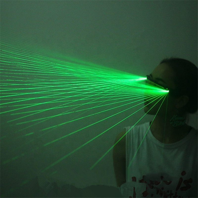 Hot Multi-line Green LED Laser Glasses Light Dancing Stage Show DJ Club Party Sunglasses Multi Beams For LED luminous Costumes