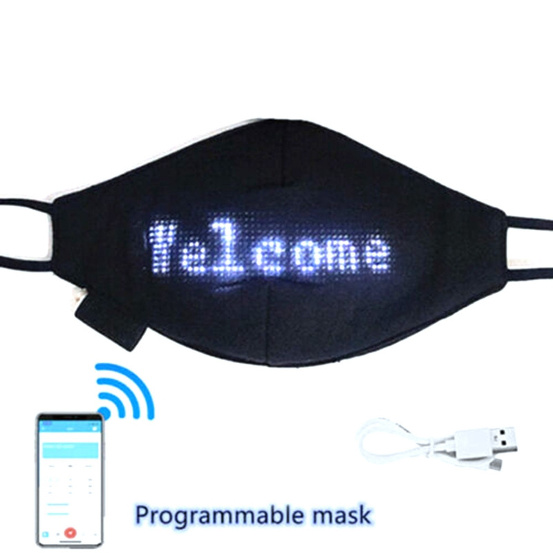 Mobile Phone APP Controlled Display Screen LED party mask Bluetooths Adjustable Flat Peak LED Cool Masks for Party Club