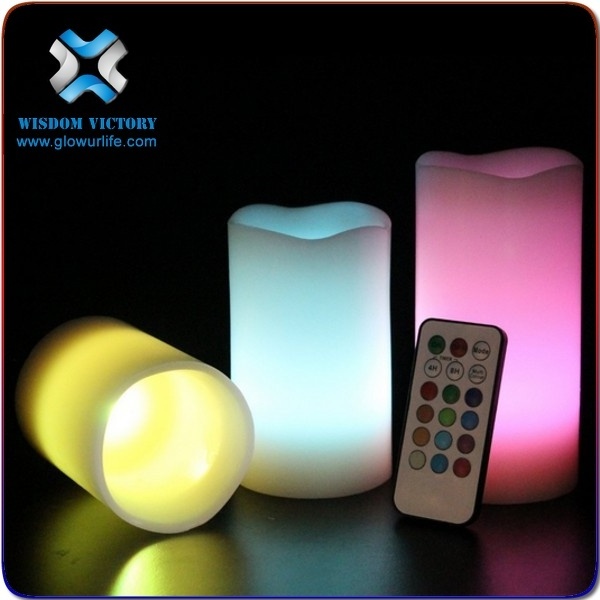 High Quality Real wax electric modern LED candle light set 3AA battery powered light up pillar flickering flameless candle