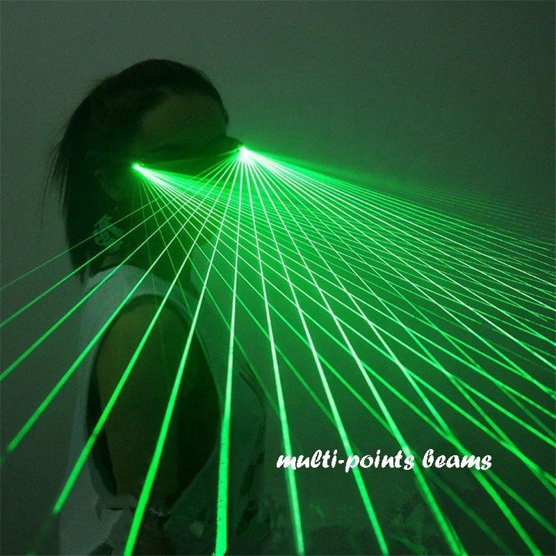 Hot Multi-line Green LED Laser Glasses Light Dancing Stage Show DJ Club Party Sunglasses Multi Beams For LED luminous Costumes