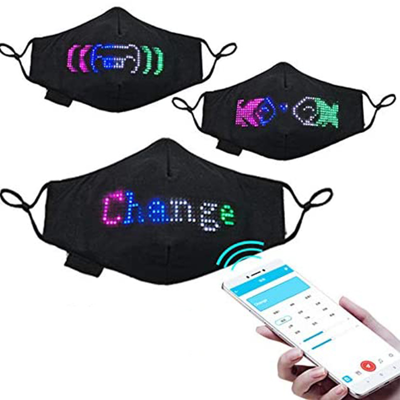 Mobile Phone APP Controlled Display Screen LED party mask Bluetooths Adjustable Flat Peak LED Cool Masks for Party Club