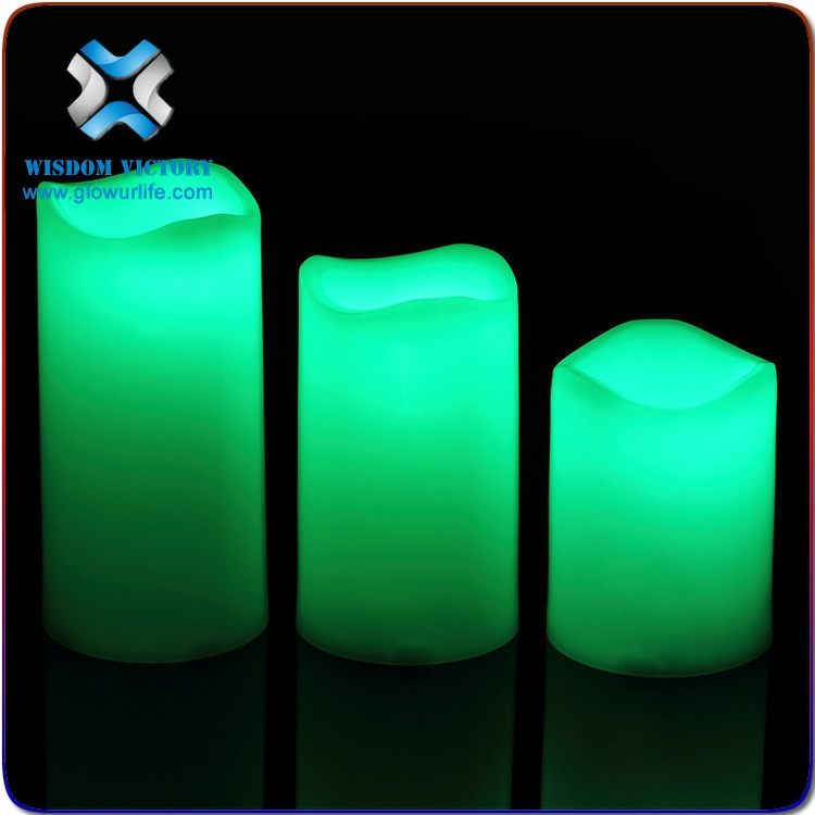 High Quality Real wax electric modern LED candle light set 3AA battery powered light up pillar flickering flameless candle