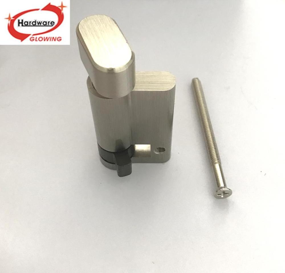 European door cylinder security door lock half cylinder thumb turn knob offset brass cylinder