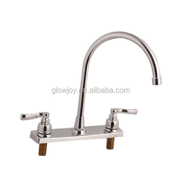 (AP-001)brass body basin tap,S.S spout kitchen sink water mixer, double handle tap faucet