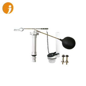 Adjustable toilet tank inlet water bottom ball float fill valve