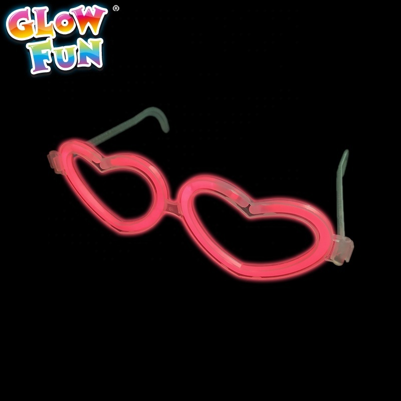 Valentine's Day Party Heart shaped Glowing Glasses Fluorescent Atmosphere Promotion Entertainment