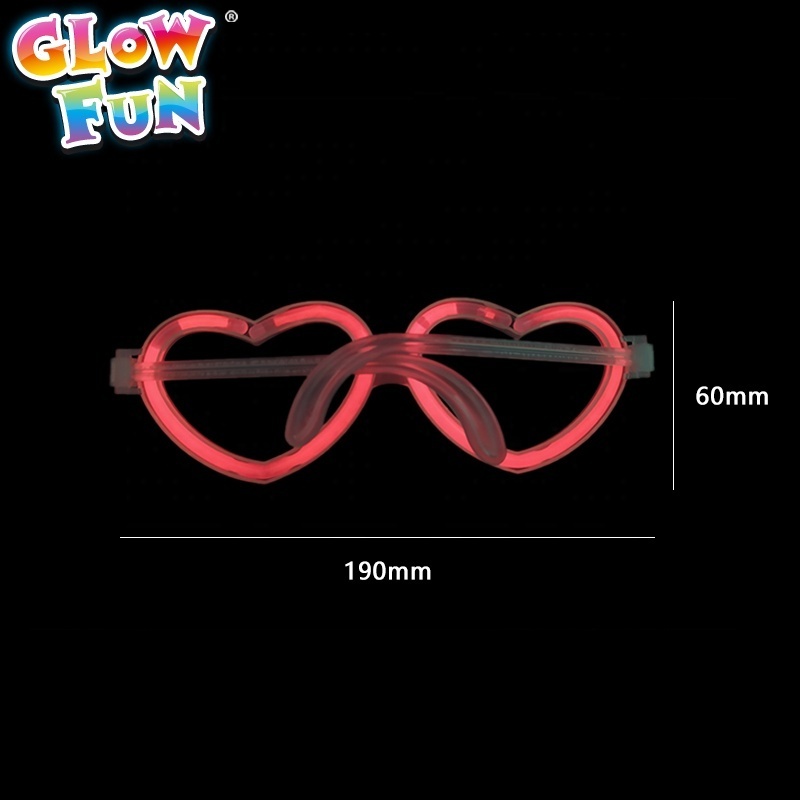 Valentine's Day Party Heart shaped Glowing Glasses Fluorescent Atmosphere Promotion Entertainment