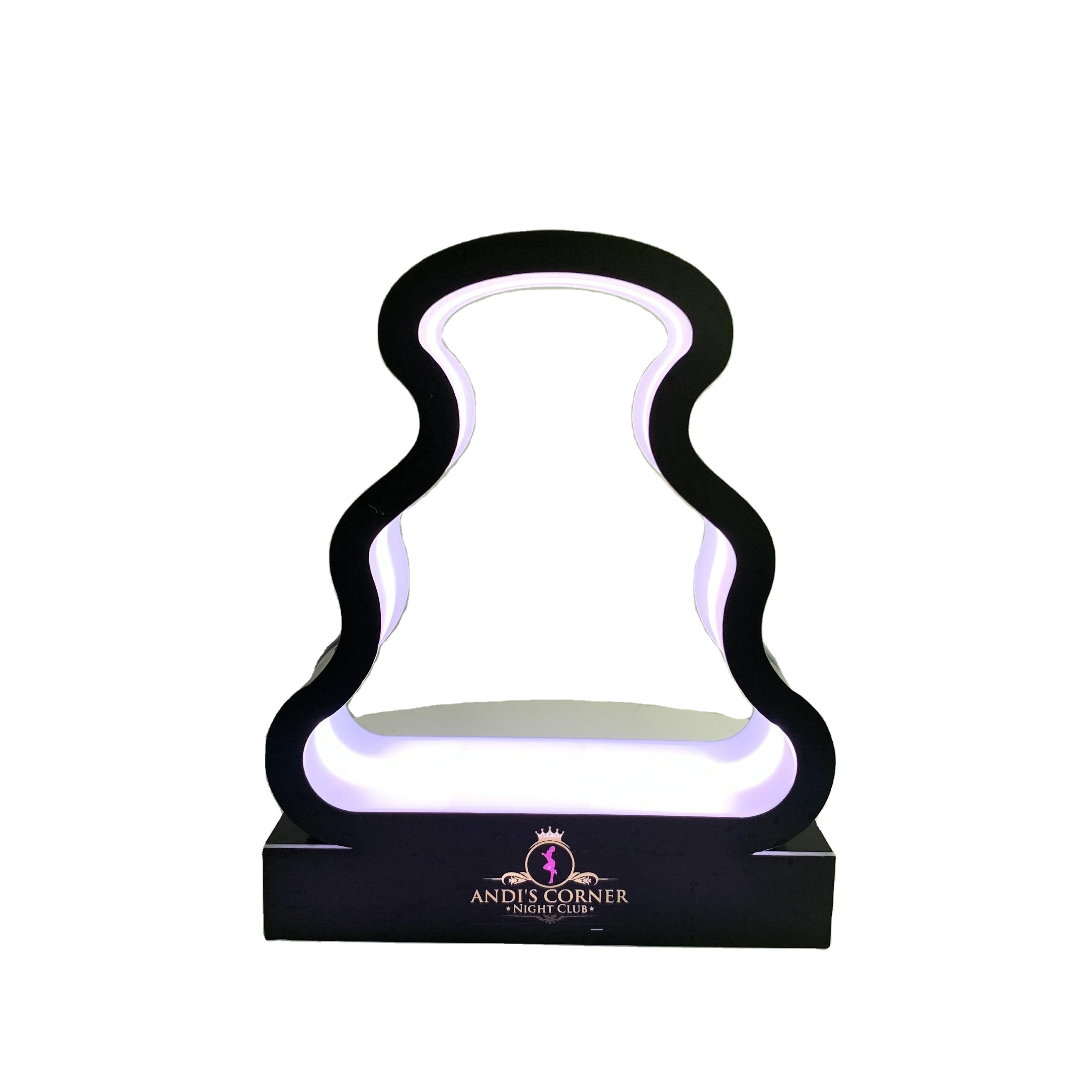 Rechargeable LED Lighted Hennessy Bottle Presenter Acrylic Display rack VIP Service with Customized Night Club Bar Lounge Logo