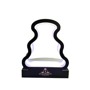 Rechargeable LED Lighted Hennessy Bottle Presenter Acrylic Display rack VIP Service with Customized Night Club Bar Lounge Logo