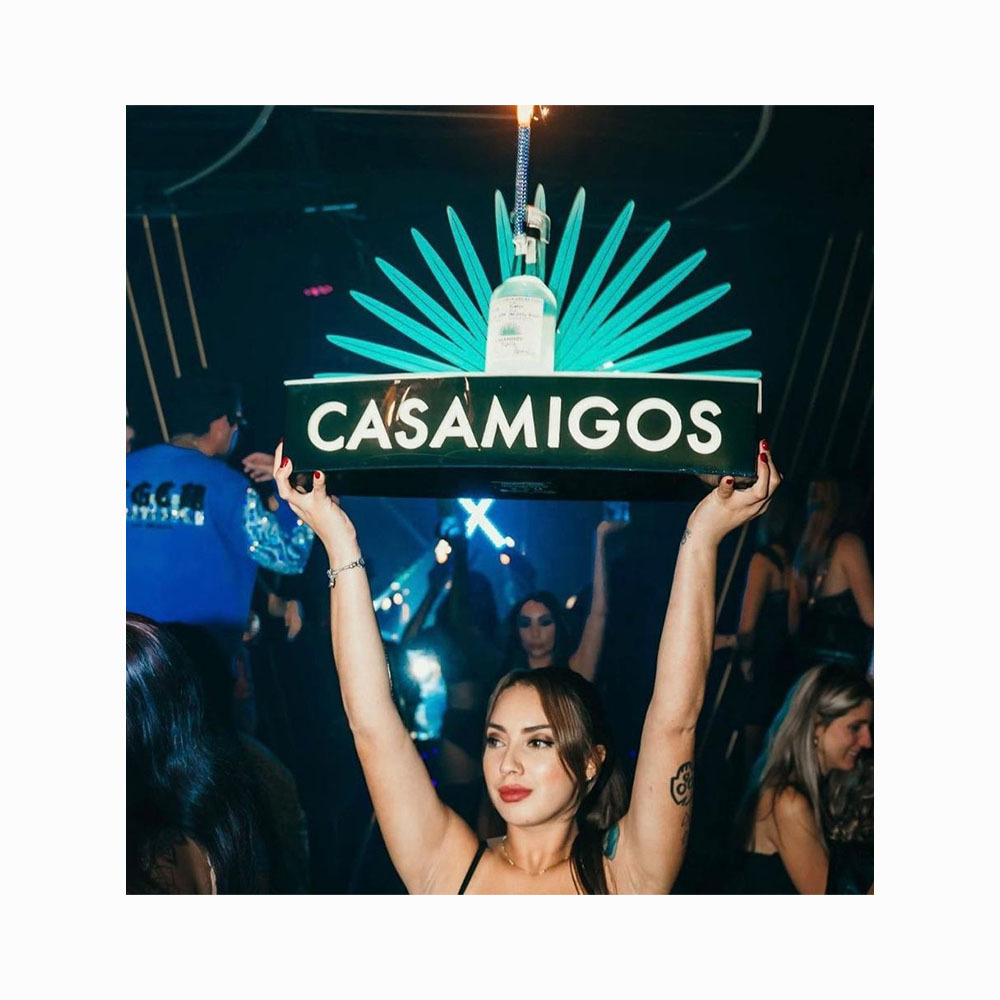 Casamigos Tequila Customized Logo Rechargeable Controlled LED Bottle Presenter Glorifier Display for NightClub