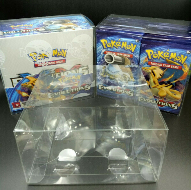 10pcs Dustproof Transparent PVC Plastic Pokemon Booster Box Clear Protector Case Protective Booster Boxes Display Showcase