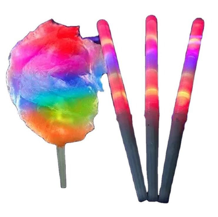 Reusable Food Grade glowing Marshmallow roasting sticks led light up flashing stick for cotton candy