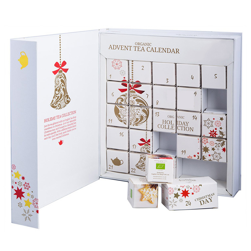 Original Christmas High Quality  Advent Calendar Tea Surprise Gift Box And Packaging With 24 Drawers Packaging Box