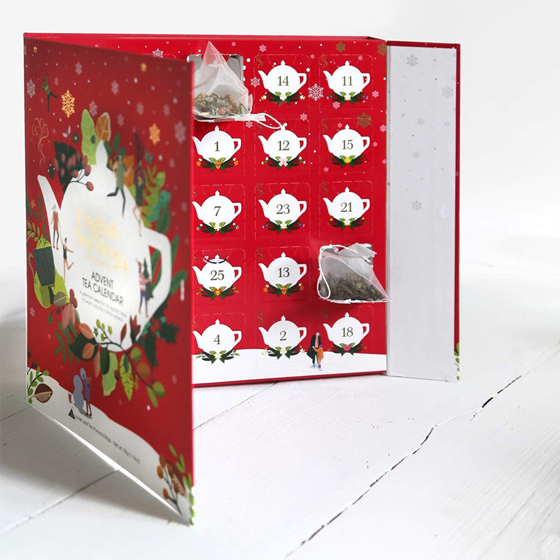 Original Christmas High Quality  Advent Calendar Tea Surprise Gift Box And Packaging With 24 Drawers Packaging Box