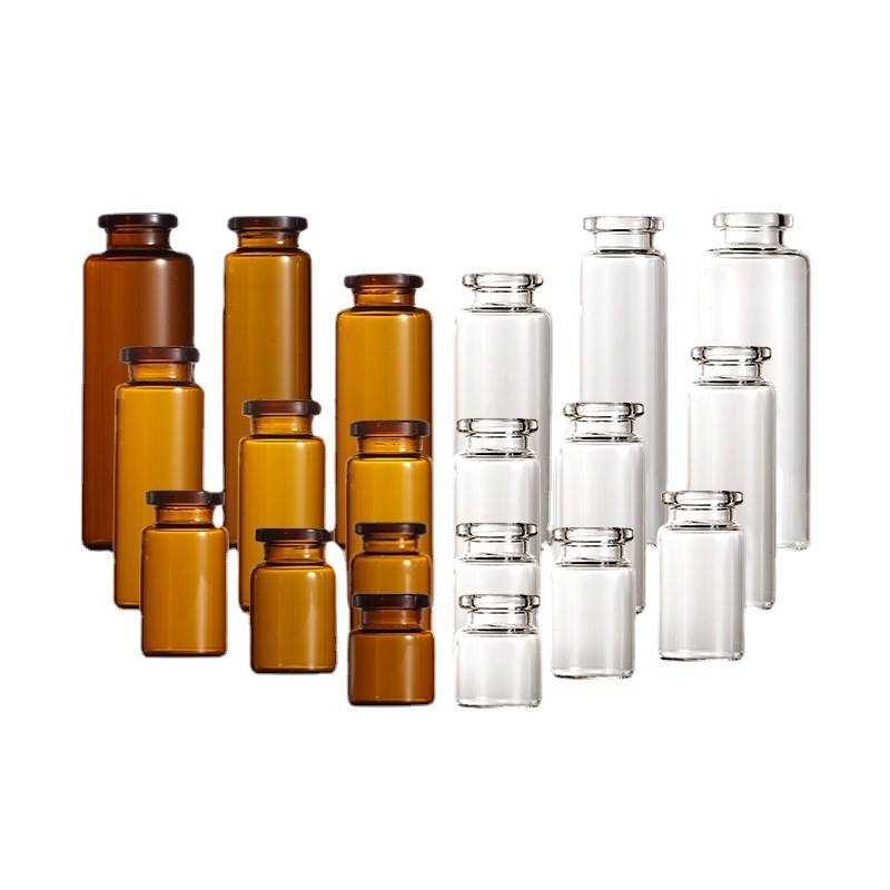 GL Factory Price Empty Clear Amber  Borosilicate Pharmaceutical Tubular Vials for Medicine  with Aluminum Cover