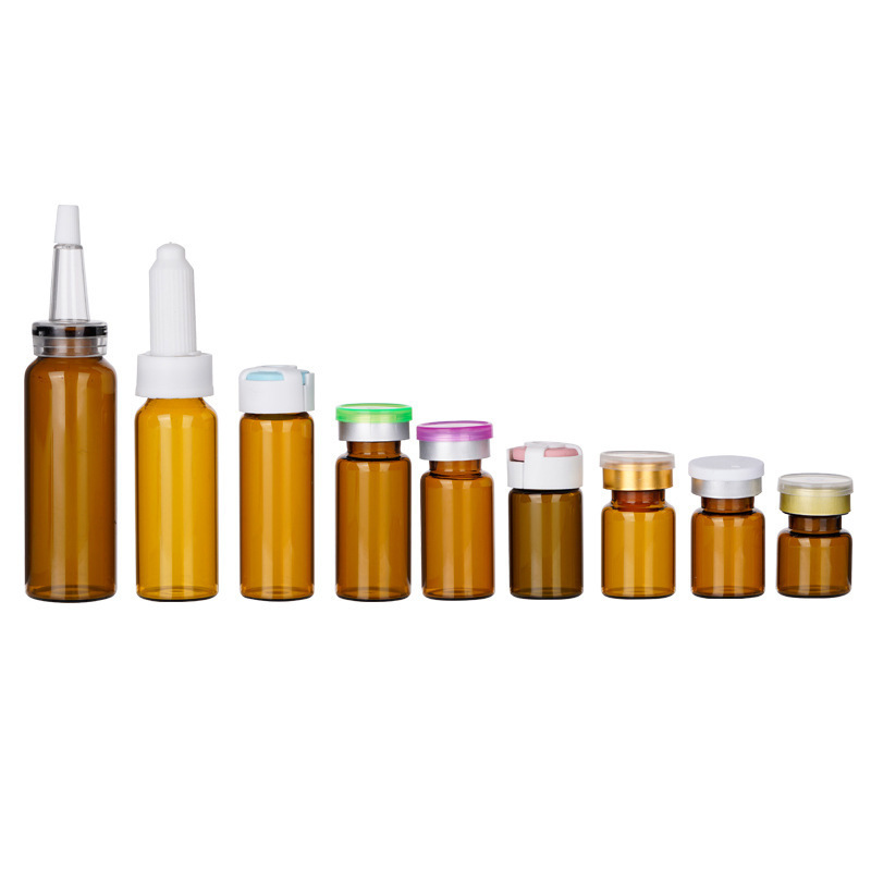 GL Factory Price Empty Clear Amber  Borosilicate Pharmaceutical Tubular Vials for Medicine  with Aluminum Cover