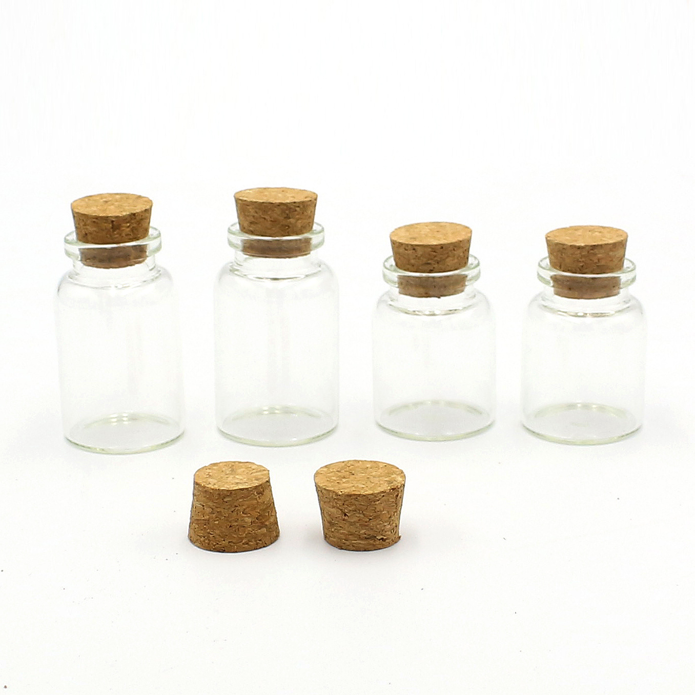 GL Popular Mini Glass Bottles Decorative Potion Jars Sand Art Bottles Message Bottle with Wood Cork Stoppers