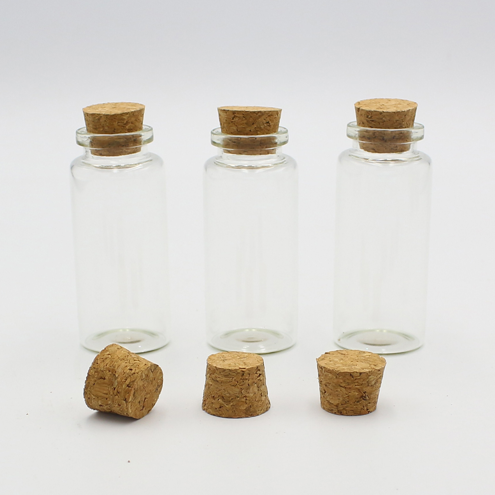 GL Popular Mini Glass Bottles Decorative Potion Jars Sand Art Bottles Message Bottle with Wood Cork Stoppers