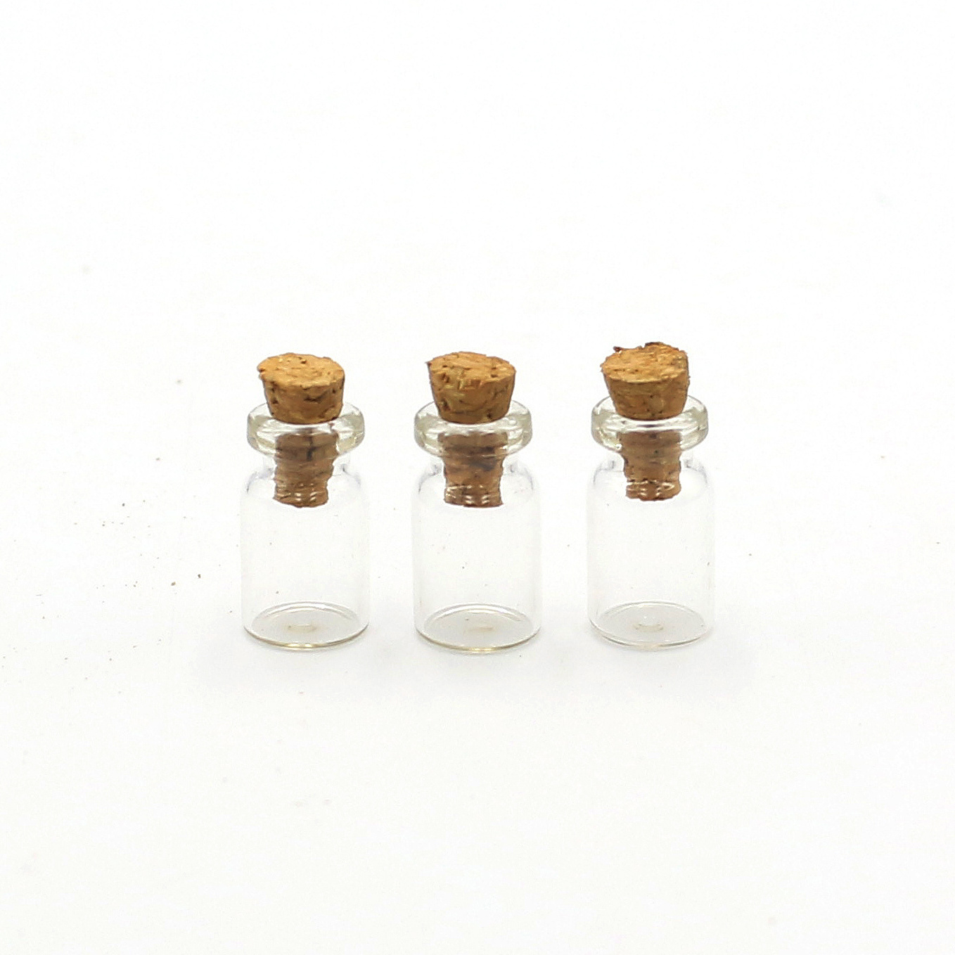 GL Popular Mini Glass Bottles Decorative Potion Jars Sand Art Bottles Message Bottle with Wood Cork Stoppers