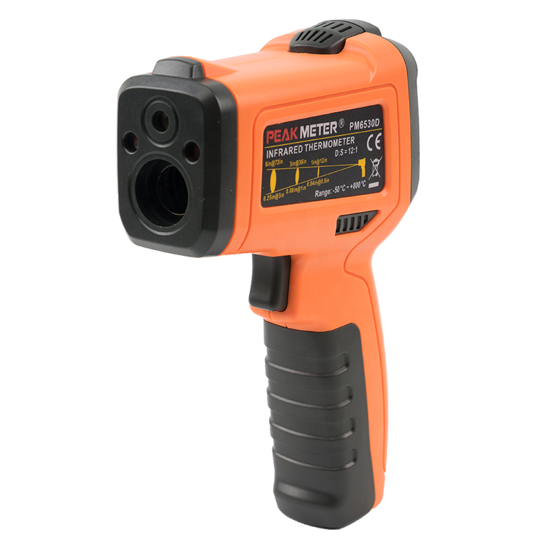 Peakmeter PM6530D non contact infrared thermometer for industry non-contact digital laser infrared thermometer electric contact