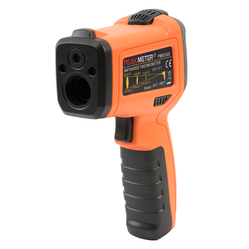 PEAKMETER PM6530C Digital Infrared Laser Thermometer Non-contact Industrial Temperature Meter Gun Backlight Color screen