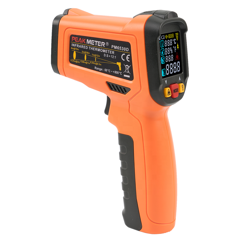 Peakmeter PM6530D non contact infrared thermometer for industry non-contact digital laser infrared thermometer electric contact