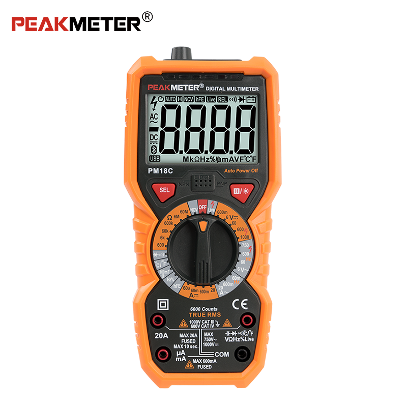 PM18C peakmeter Trms digital multimeter lab equipment lab multimeter professional with temperature test measuring instrument