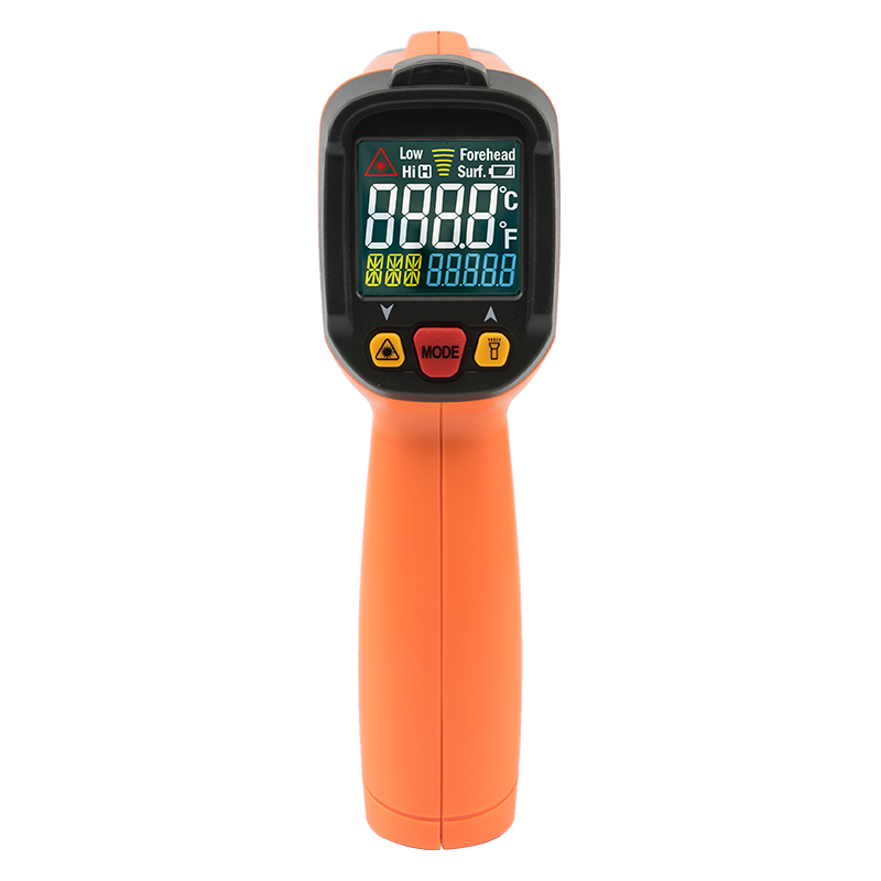 PEAKMETER PM6530C Digital Infrared Laser Thermometer Non-contact Industrial Temperature Meter Gun Backlight Color screen