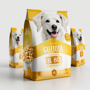 8 Sides Sealed Laminated Bag Flat Bottom food Bag Aluminum Foil Stand Up Pouch With Zipper Dog Pet Food Packaging Bag