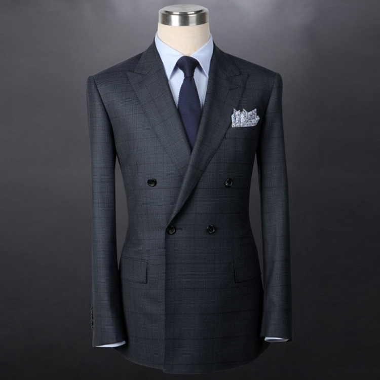 Double breast 4 buttons great designer tailored 90% wool suits for men.