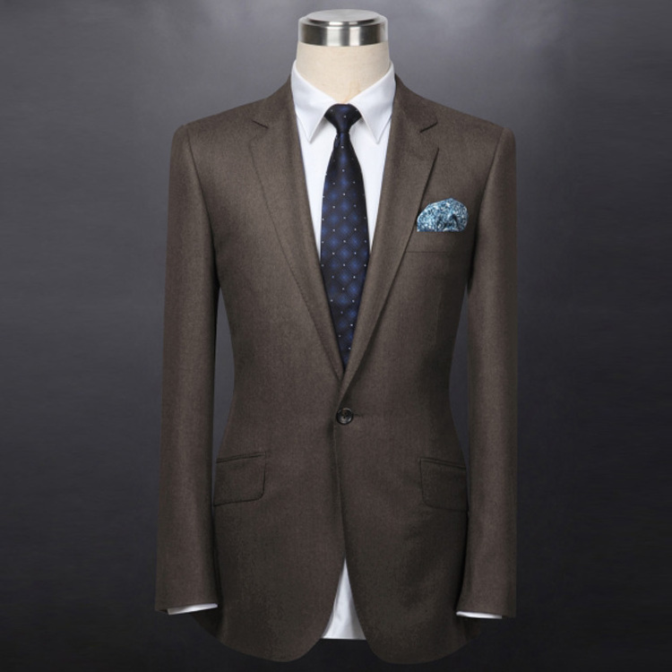 New arrival fashion formal suit dark yellow 100% Italy wool men's suit with button hole.