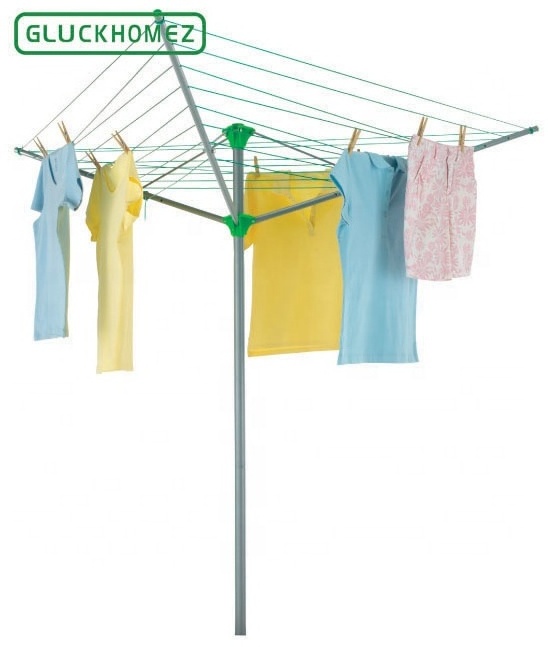 3 arms 26m outdoor laundry folding rotary cloth airer washing line clothes airer drying rack