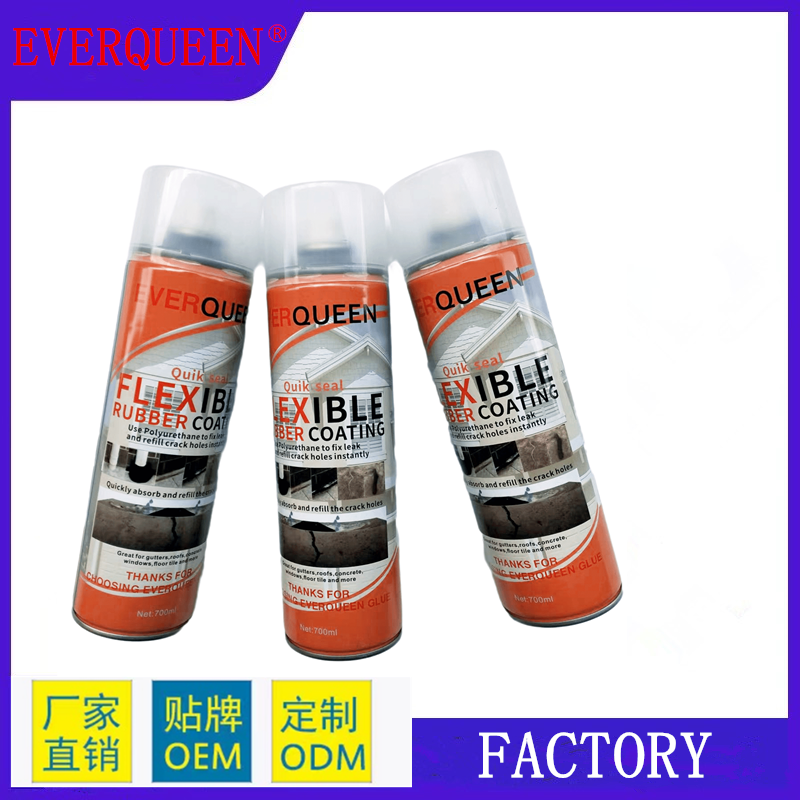 EVER QUEEN Waterproof stop leaks fast 500ML700ML White Black Flexible Spray Sealant Waterproof Leak Spray