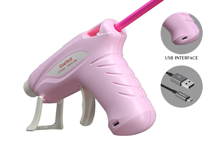 Factory Mini Glue Gun Wireless DC 10W Cordless Battery Powered Pink 3.7V Glue Gun Silicone Gun For Craft