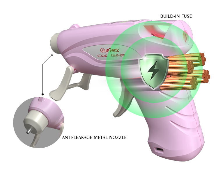 Factory Mini Glue Gun Wireless DC 10W Cordless Battery Powered Pink 3.7V Glue Gun Silicone Gun For Craft