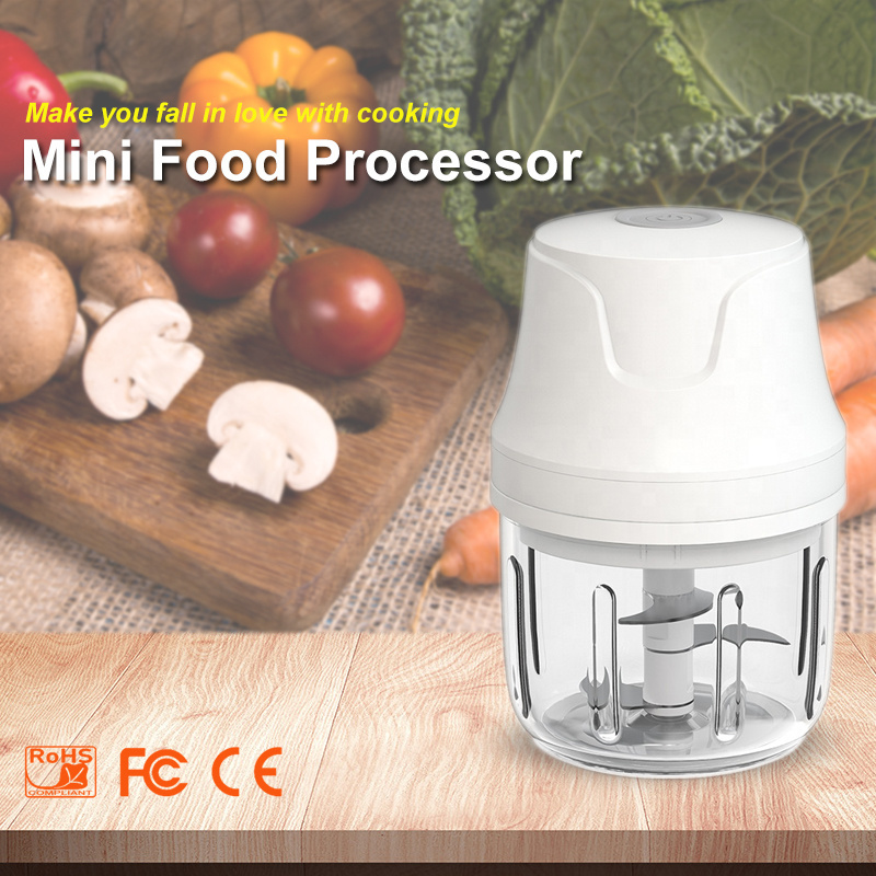 U-shaped concave shaped body Glass Cup 30W 1200mAh 300mL Electric Food processor For kitchen