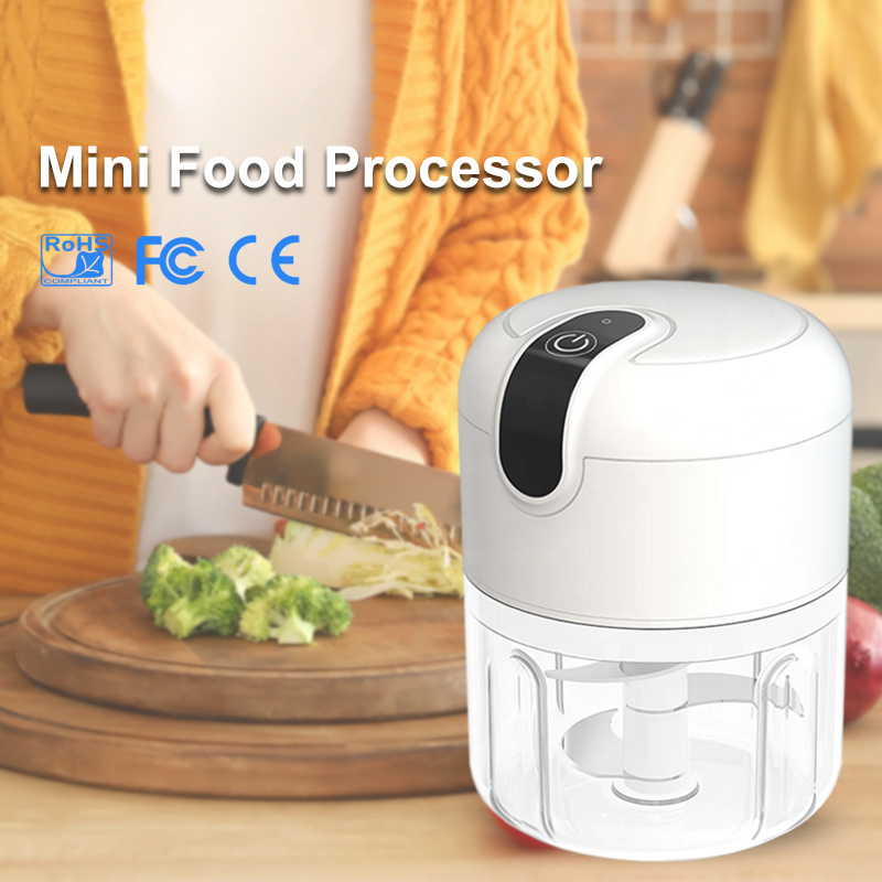 Hot Selling Baffle Design PP Cup 30W 1200mAh 1700rpm 250mL Electric Food Chopper For kitchen