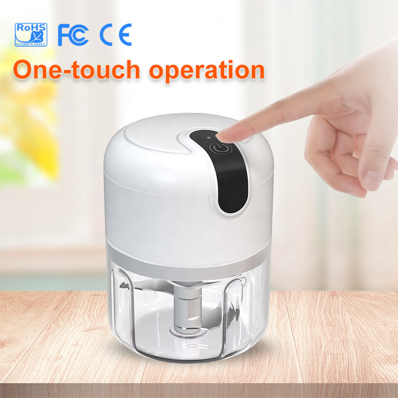 Hot Selling Baffle Design PP Cup 30W 1200mAh 1700rpm 250mL Electric Food Chopper For kitchen