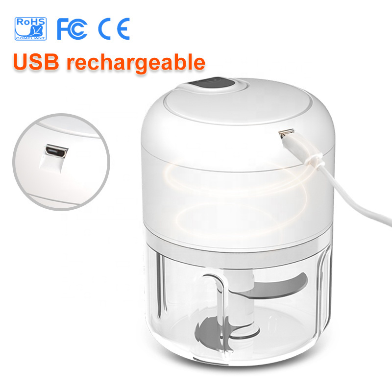 Hot Selling Baffle Design PP Cup 30W 1200mAh 1700rpm 250mL Electric Food Chopper For kitchen