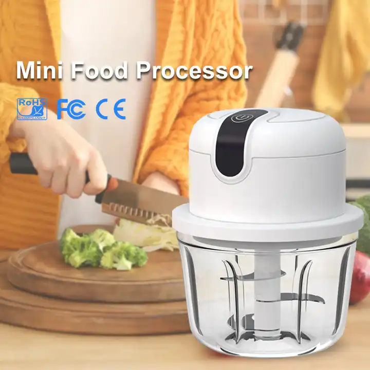 2024 Hot Sale Baffle Design PS Cup 30W 1200mAh 1700rpm 350mL Electric Food Chopper For kitchen