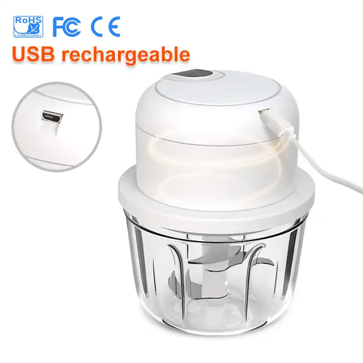 2024 Hot Sale Baffle Design PS Cup 30W 1200mAh 1700rpm 350mL Electric Food Chopper For kitchen